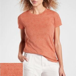 Like New Athleta Cotton Daily Snake Tee Orange Size Small
